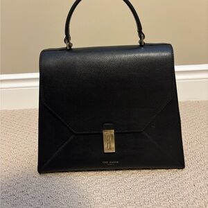 Ted Baker Black Satchel with Gold Clasp